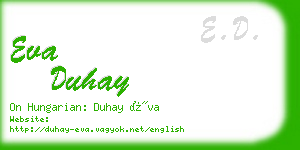 eva duhay business card